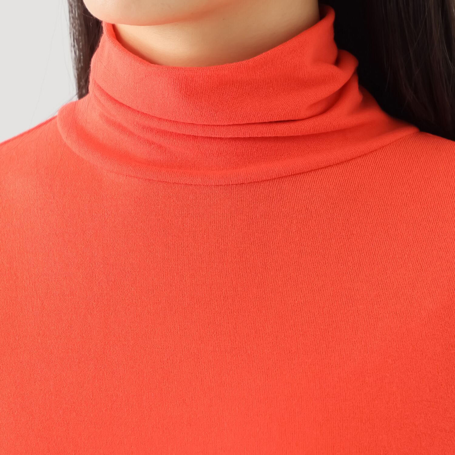 センスローブ ソフト天竺 ハイネック カットソープルオーバー