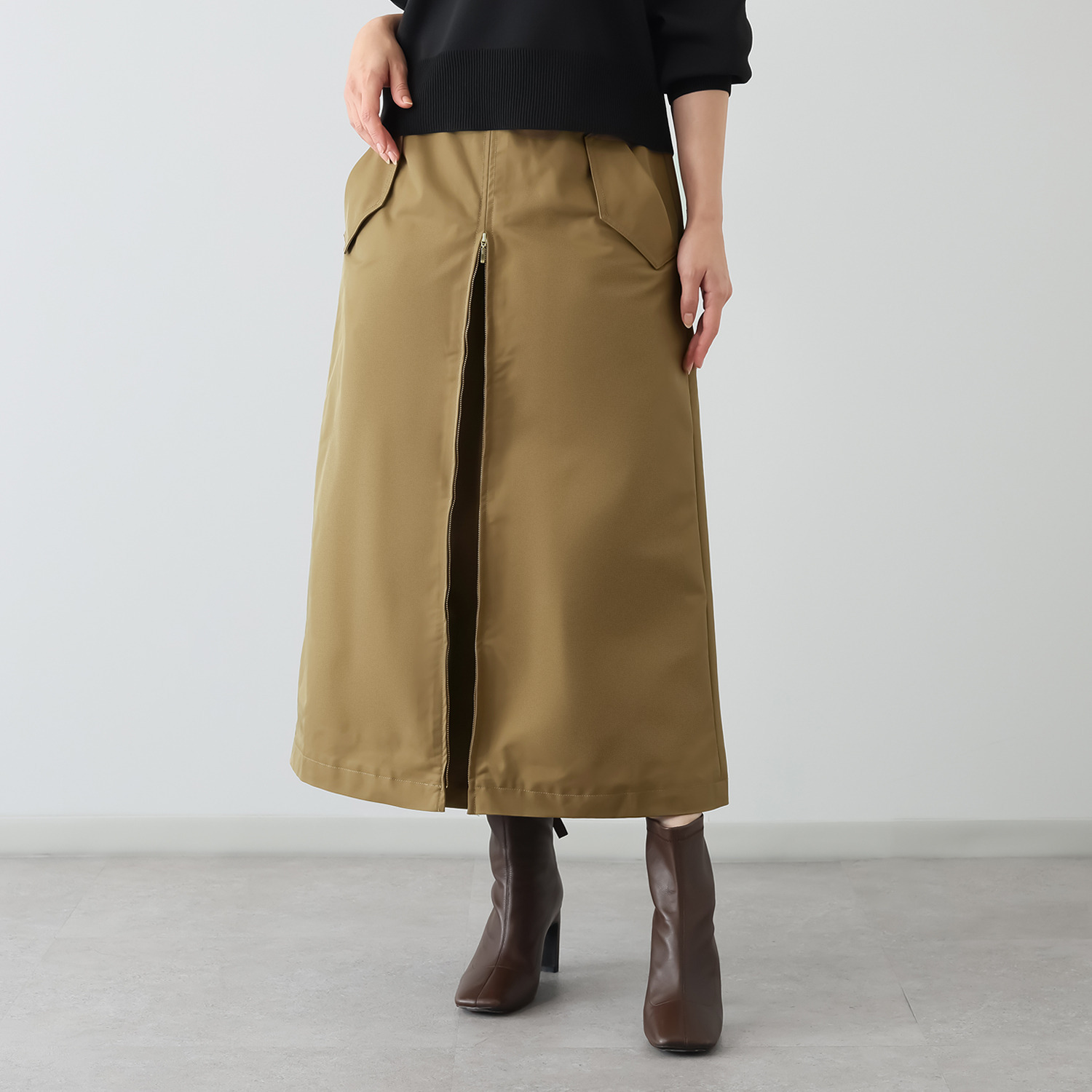 イロプライム フロントジップの 大人ミリタリー ２ウェイスカート
