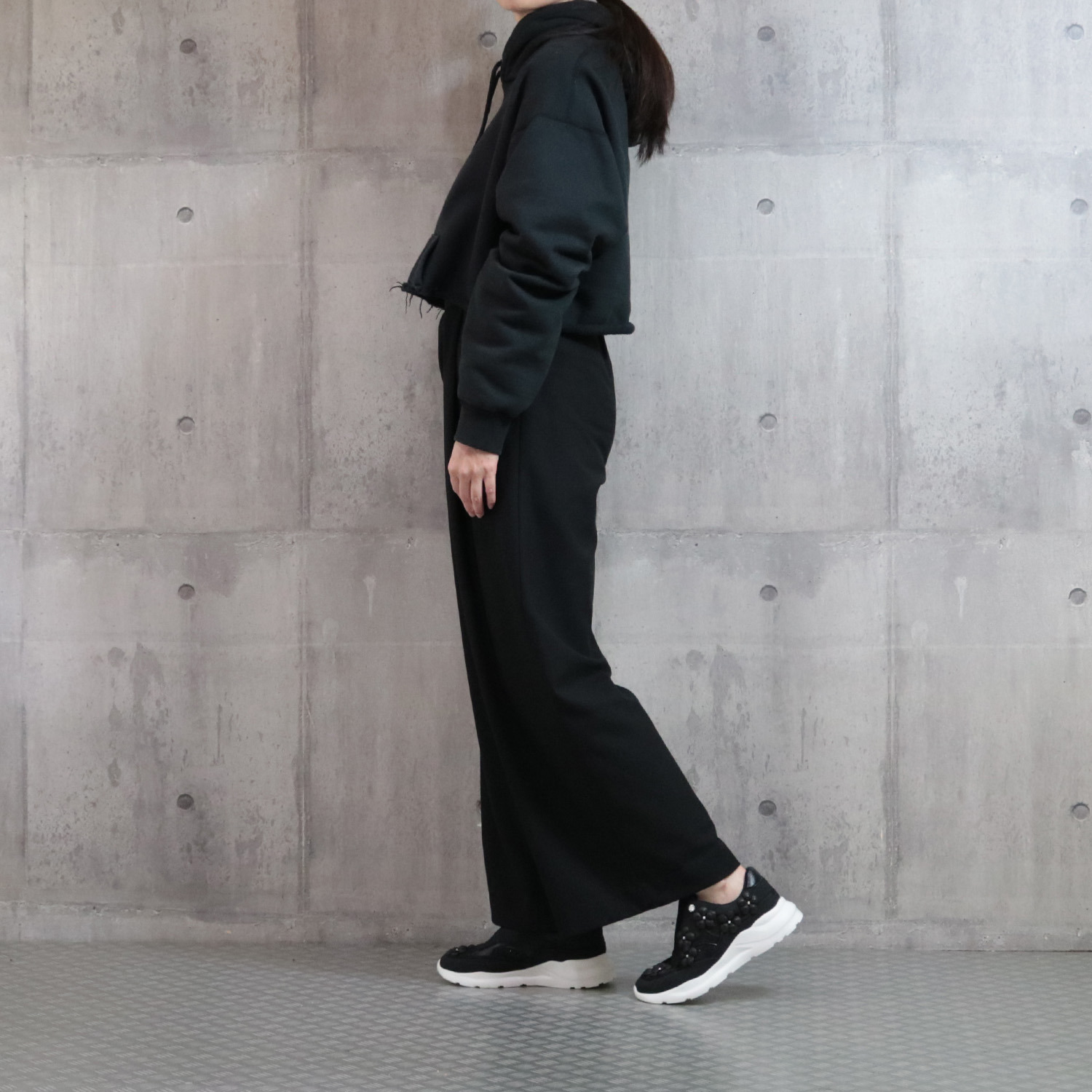 パドルージュ フラワーアクセント 軽量スリッポンシューズ