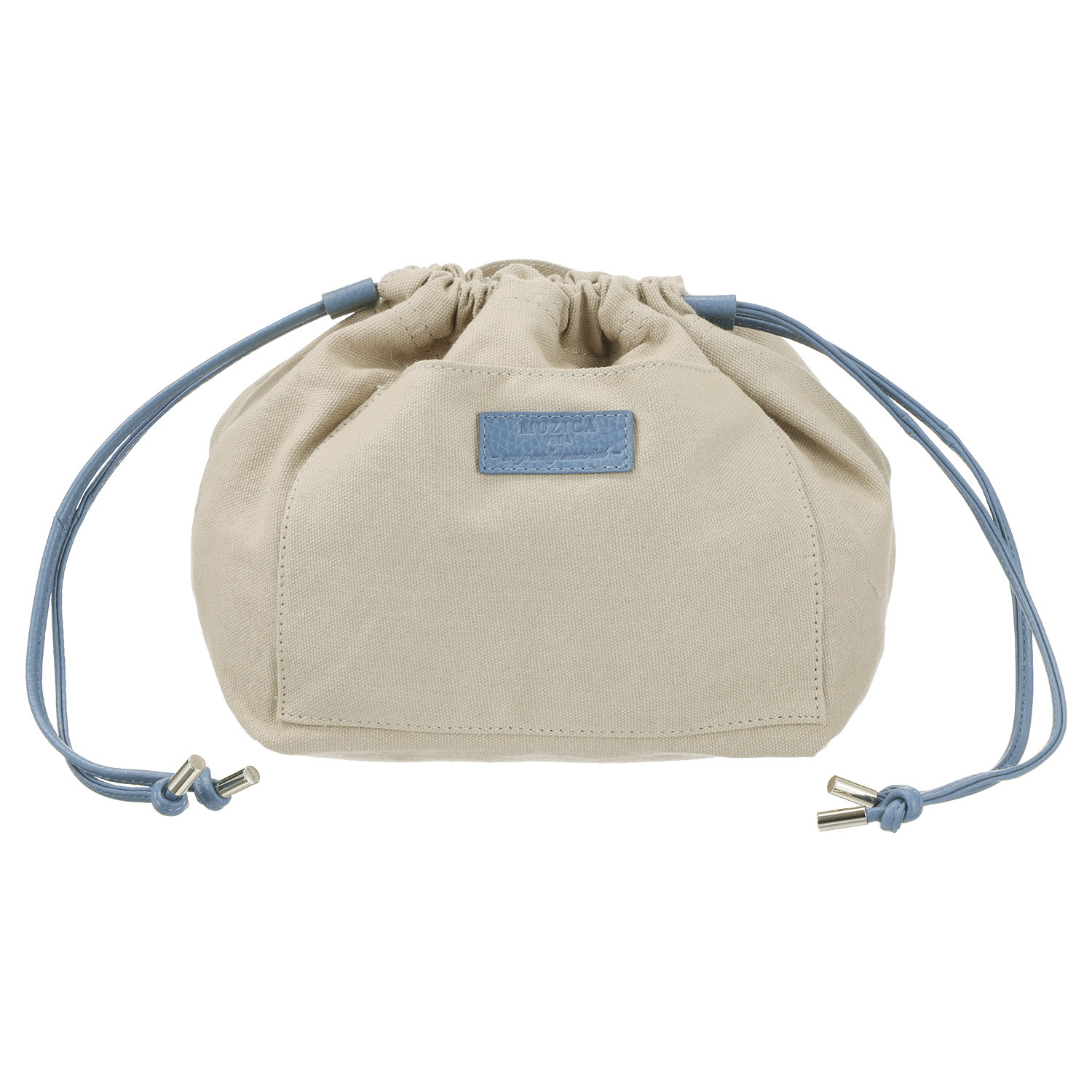 ムジカヴィータ 巾着袋付 イタリア製牛革 ミニトートバッグ