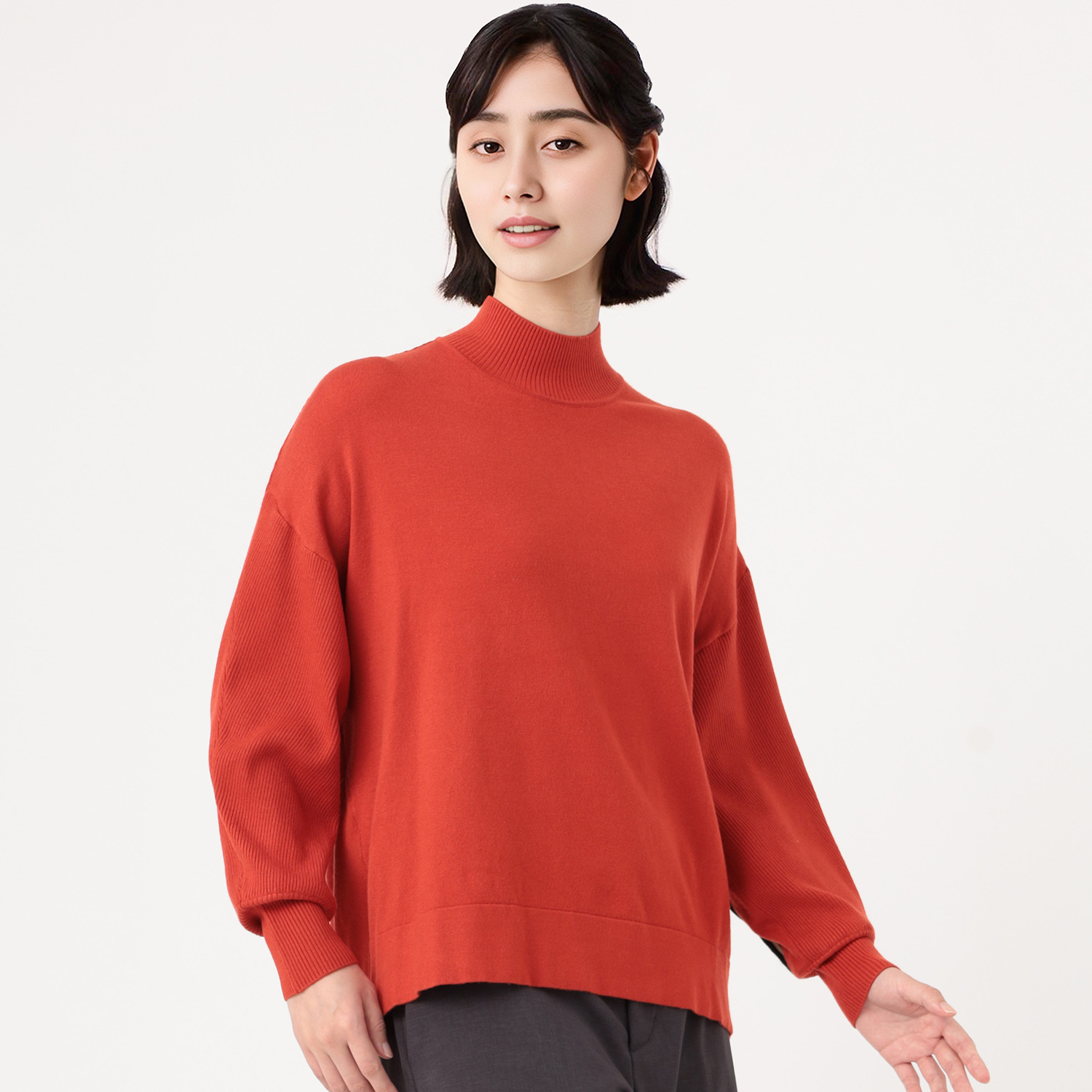 スタイル・ラヴィー バックラインアクセント ニットプルオーバー