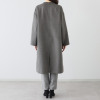 アンドスピカ ウールブレンド ノーカラー リバー仕立てコート