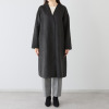 アンドスピカ ウールブレンド ノーカラー リバー仕立てコート