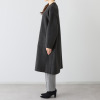 アンドスピカ ウールブレンド ノーカラー リバー仕立てコート