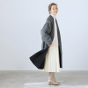 アンドスピカ ウールブレンド ノーカラー リバー仕立てコート