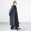アンドスピカ ウールブレンド ノーカラー リバー仕立てコート
