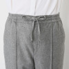 アンドスピカ ウールブレンド ウエストドロスト ストレートパンツ