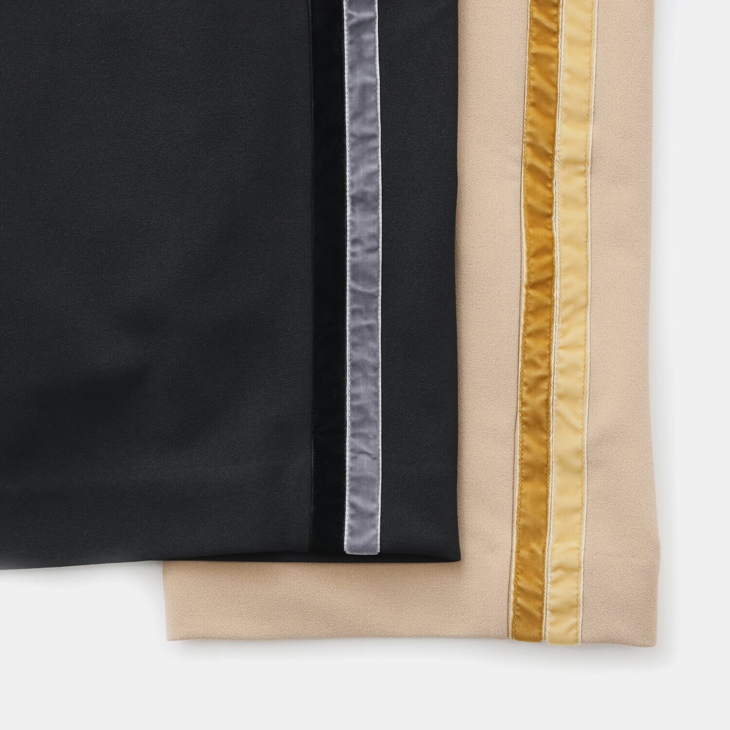 アンドスピカ 裏起毛裏地付 ジョーゼットジャージー ストレートパンツ