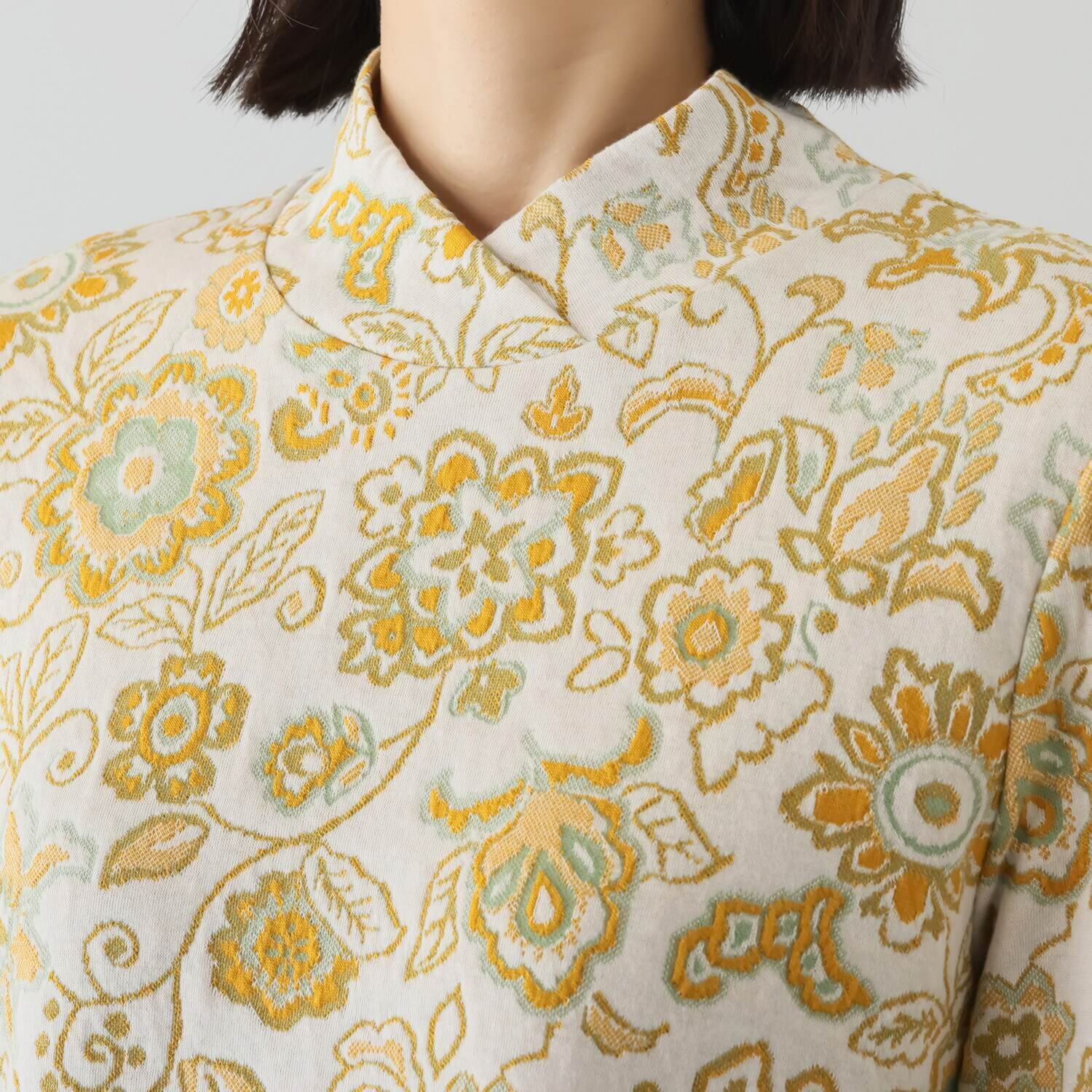 プレンディソール 花柄ふくれジャガード チュニック