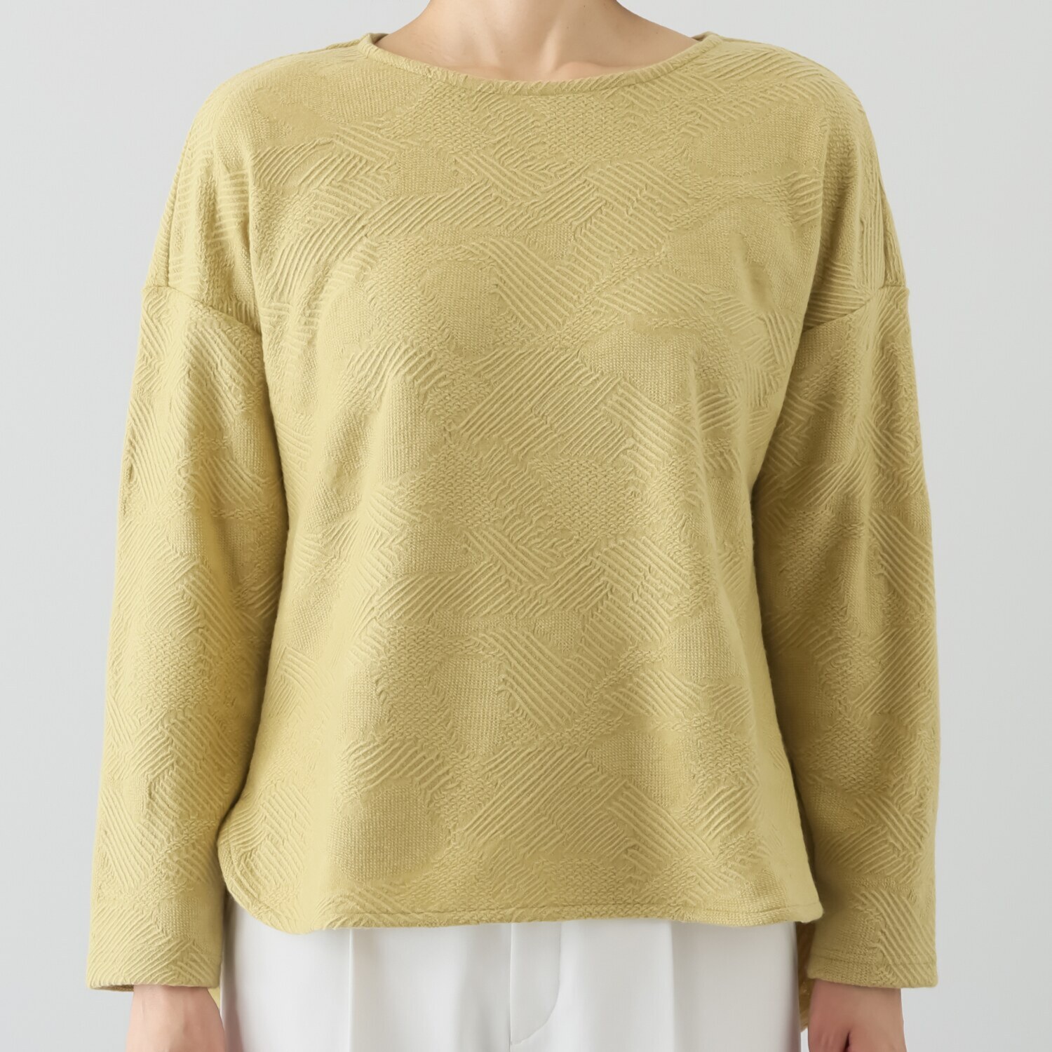 プレンディソール 幾何学柄 バルキージャガード プルオーバー