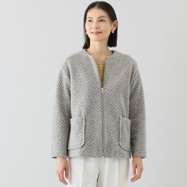 プレンディソール ヘリンボーン柄 パイルジャガード ジャケット