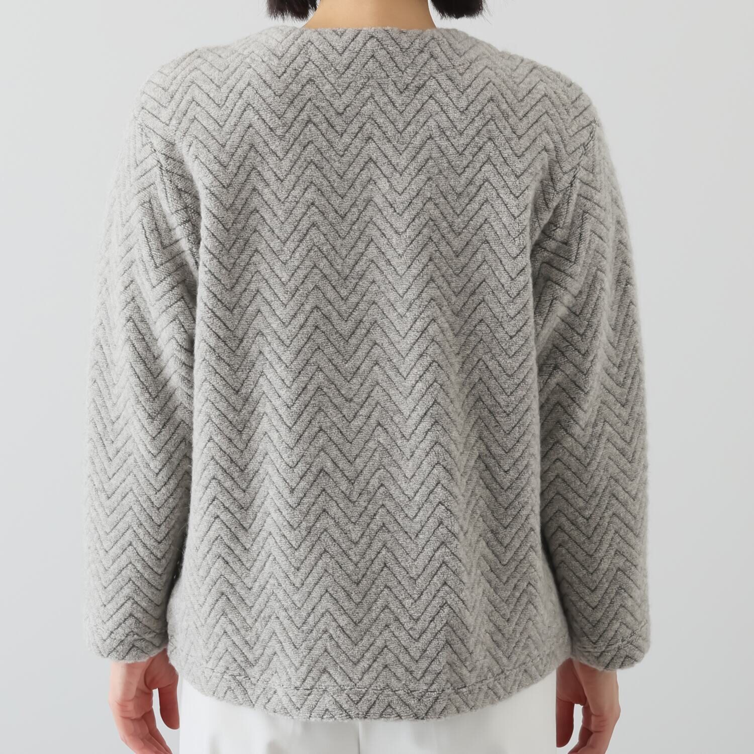 プレンディソール ヘリンボーン柄 パイルジャガード ジャケット