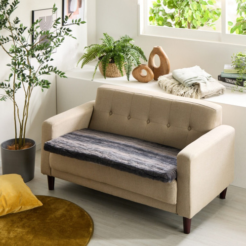 【１１月１１日まで】ソファーの座面に敷いて　快適な座り心地復活！　セーブルファータッチ　復活ソファーシート　＜２人掛用＞