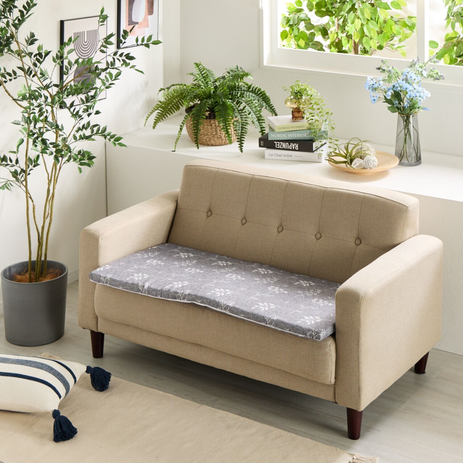 ソファーの座面に敷いて 快適な座り心地復活！ セーブルファータッチ 復活ソファーシート ＜２人掛用＞