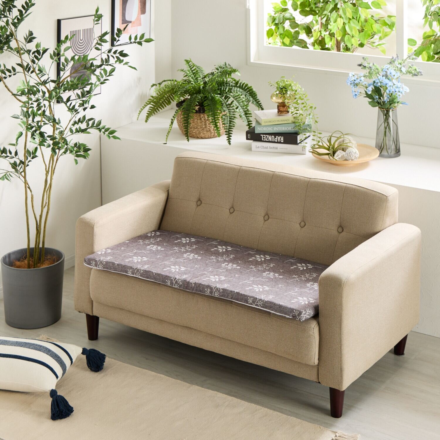 ソファーの座面に敷いて 快適な座り心地復活！ セーブルファータッチ 復活ソファーシート ＜２人掛用＞