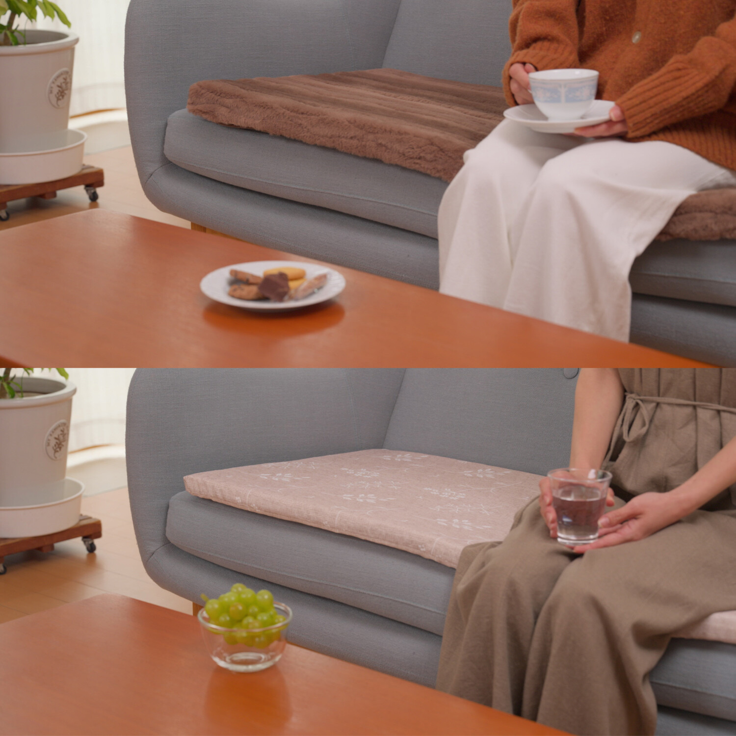 ソファーの座面に敷いて 快適な座り心地復活！ セーブルファータッチ 復活ソファーシート ＜チェア用＞