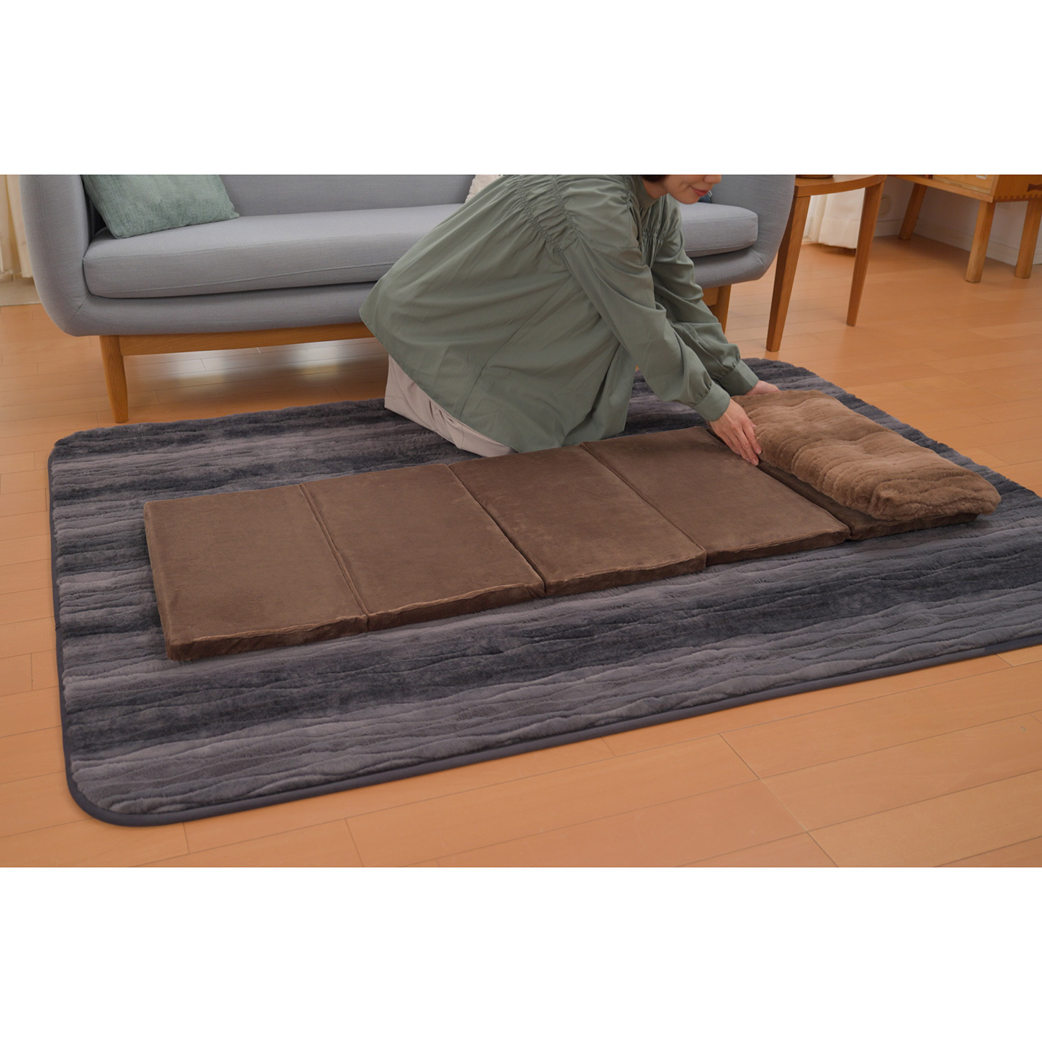 セーブルファータッチ 折りたためる お昼寝マット