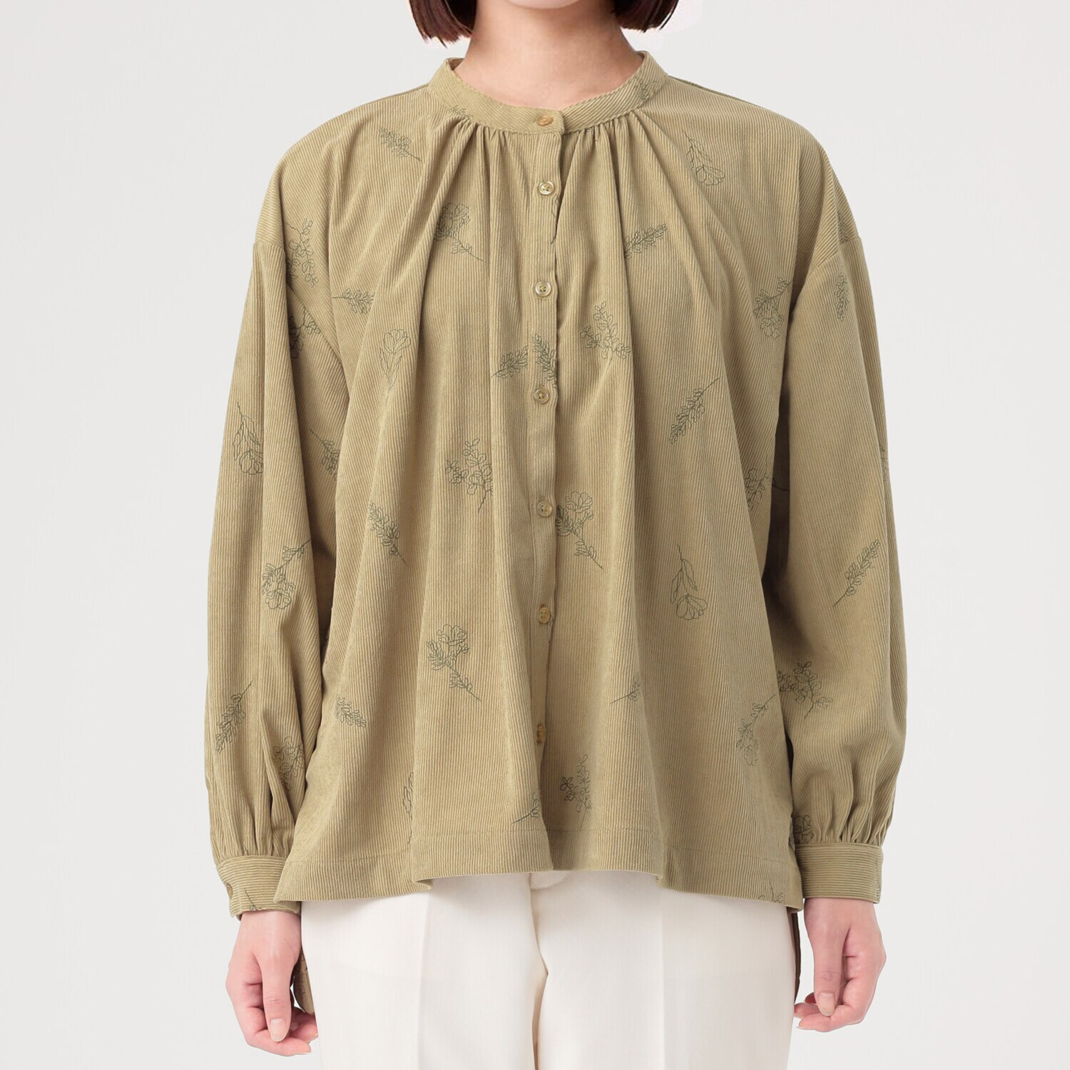 エムエムオー コーデュロイ 刺しゅうブラウス