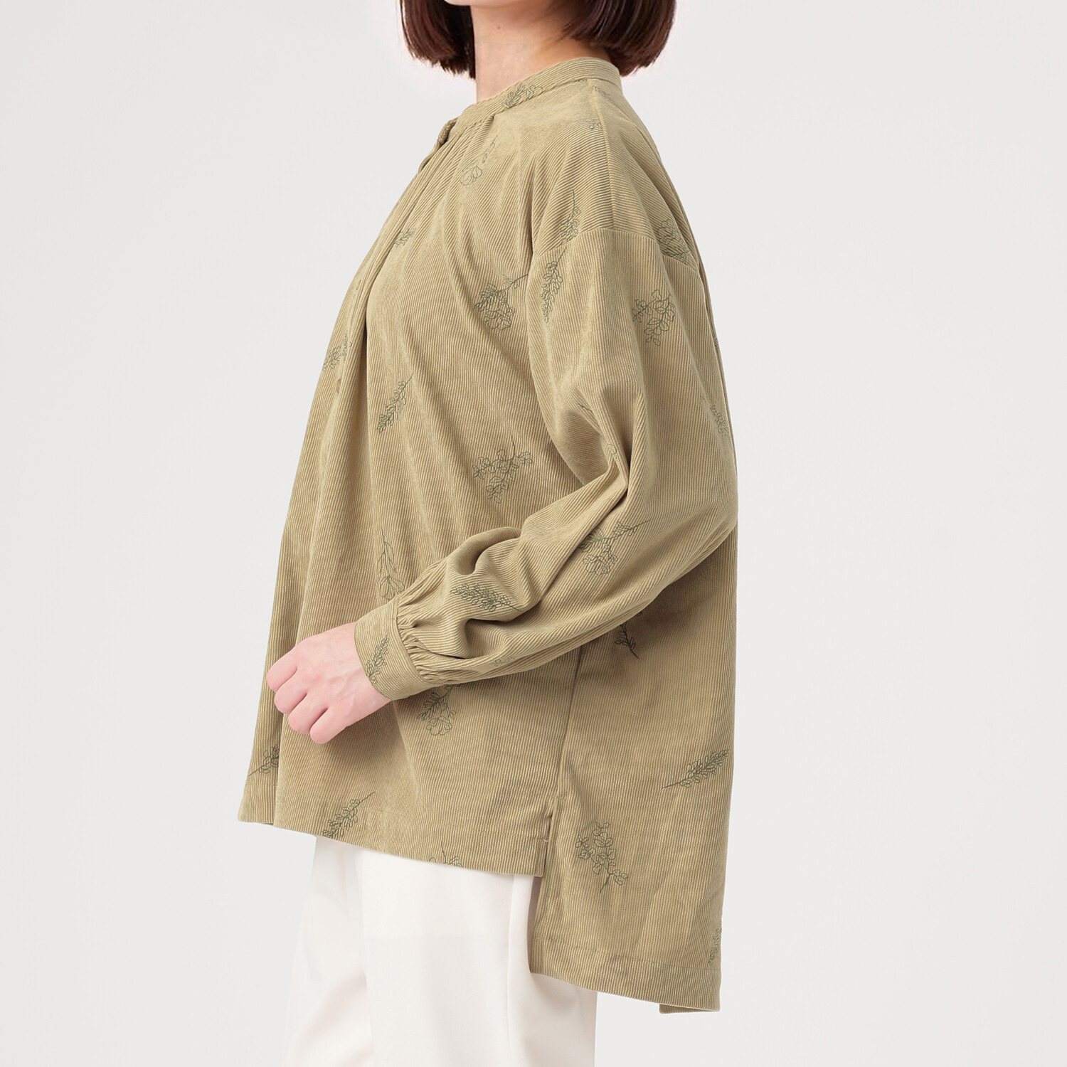 エムエムオー コーデュロイ 刺しゅうブラウス