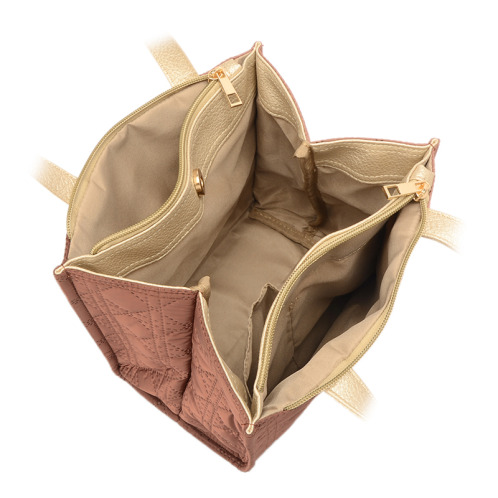 ラルジュ キルト風加工 スクエアトートバッグ