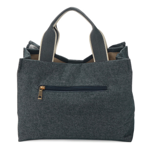 ラルジュ ロゴテープハンドル フリルトートバッグ