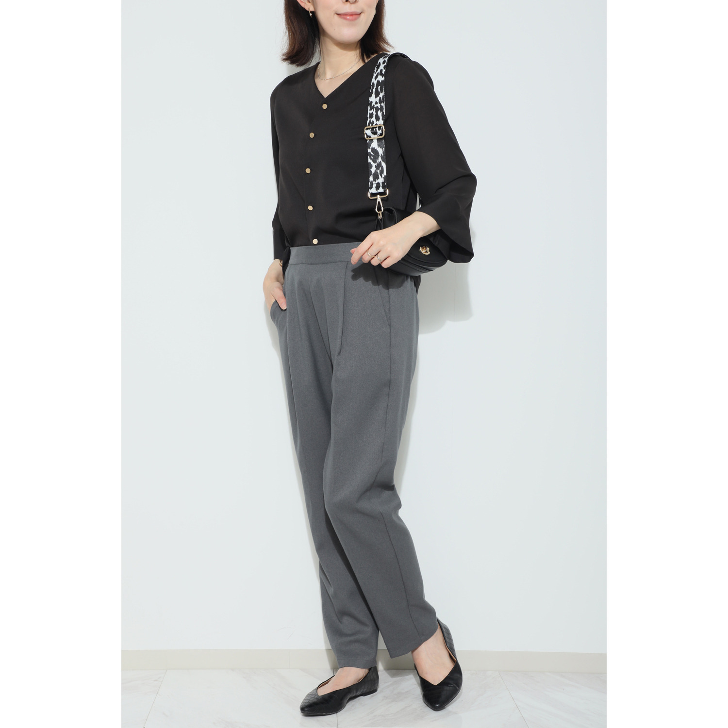 ラルジュ ゴールド金具 アニマル柄 ショルダーストラップ