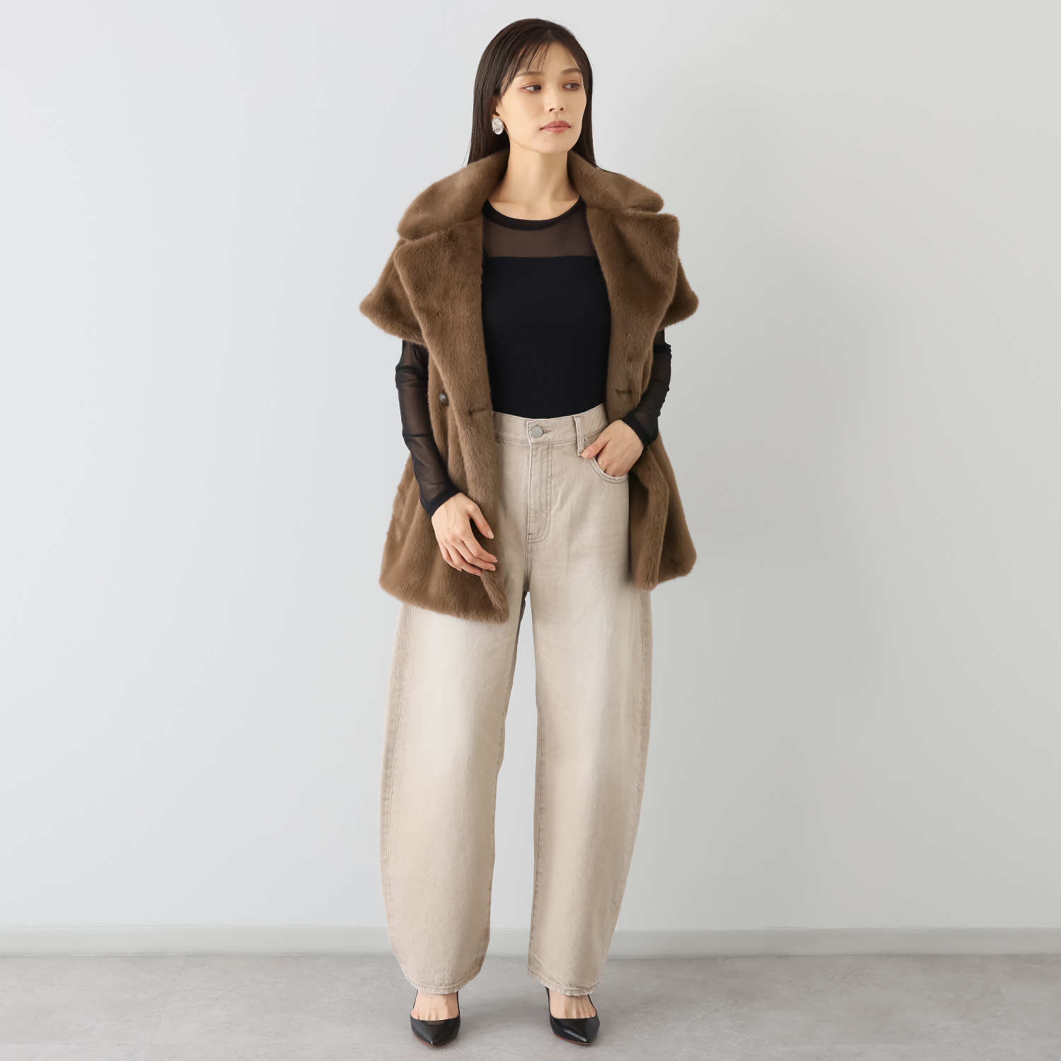 シュガーデプト プレミアムシリーズ コットン１００％ カラーデニム カーブパンツ