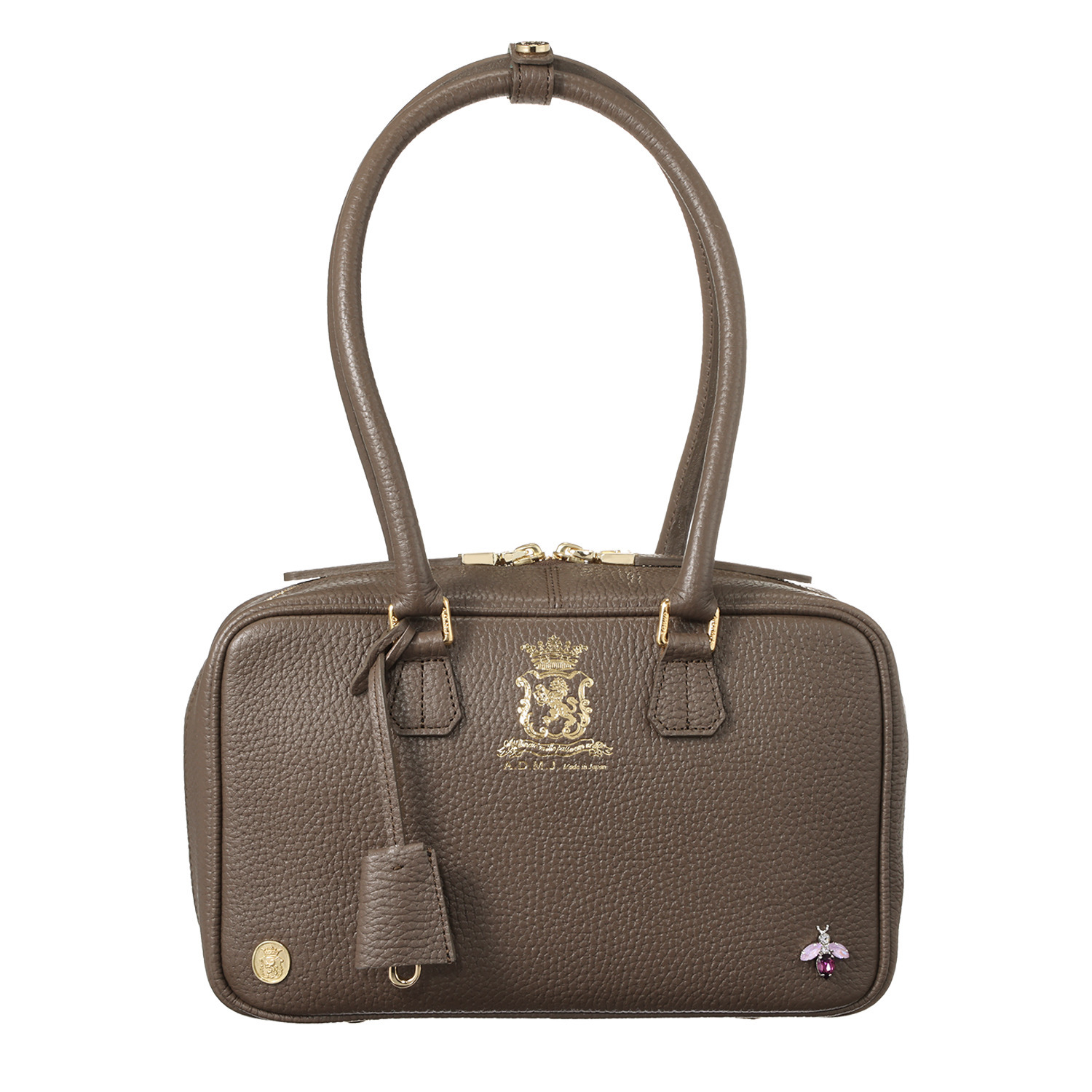 エーディーエムジェイ 牛革シュリンク型押し ＴＨＥ　ＢＥＥ ショルダーボストンバッグ