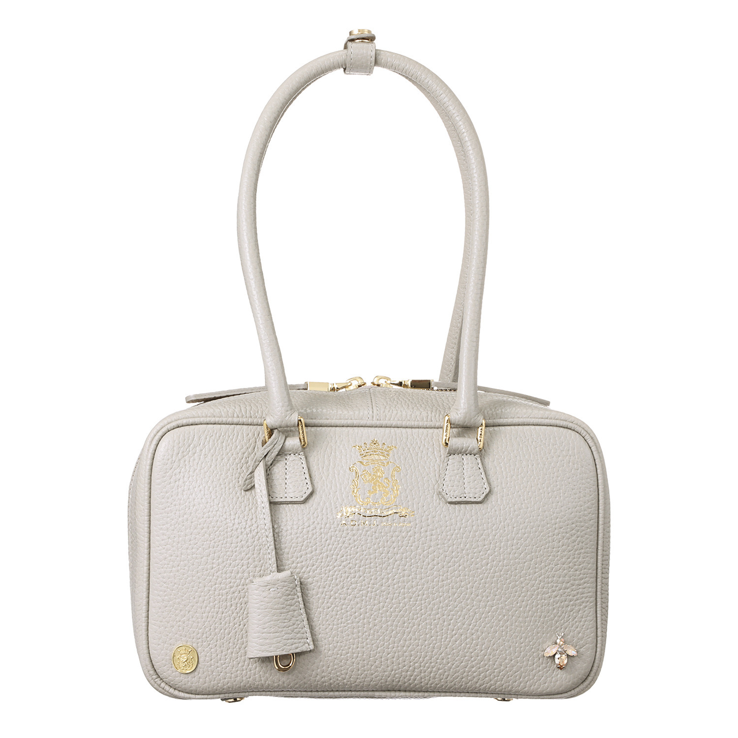 エーディーエムジェイ 牛革シュリンク型押し ＴＨＥ　ＢＥＥ ショルダーボストンバッグ