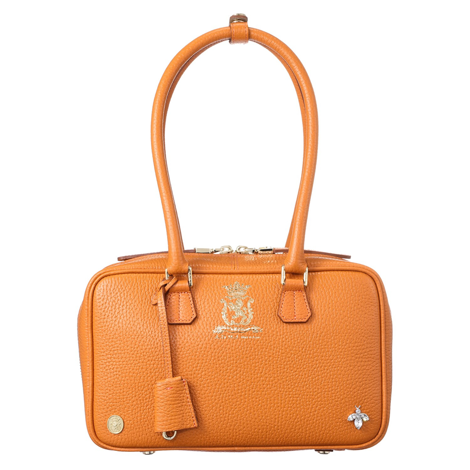 エーディーエムジェイ 牛革シュリンク型押し ＴＨＥ　ＢＥＥ ショルダーボストンバッグ