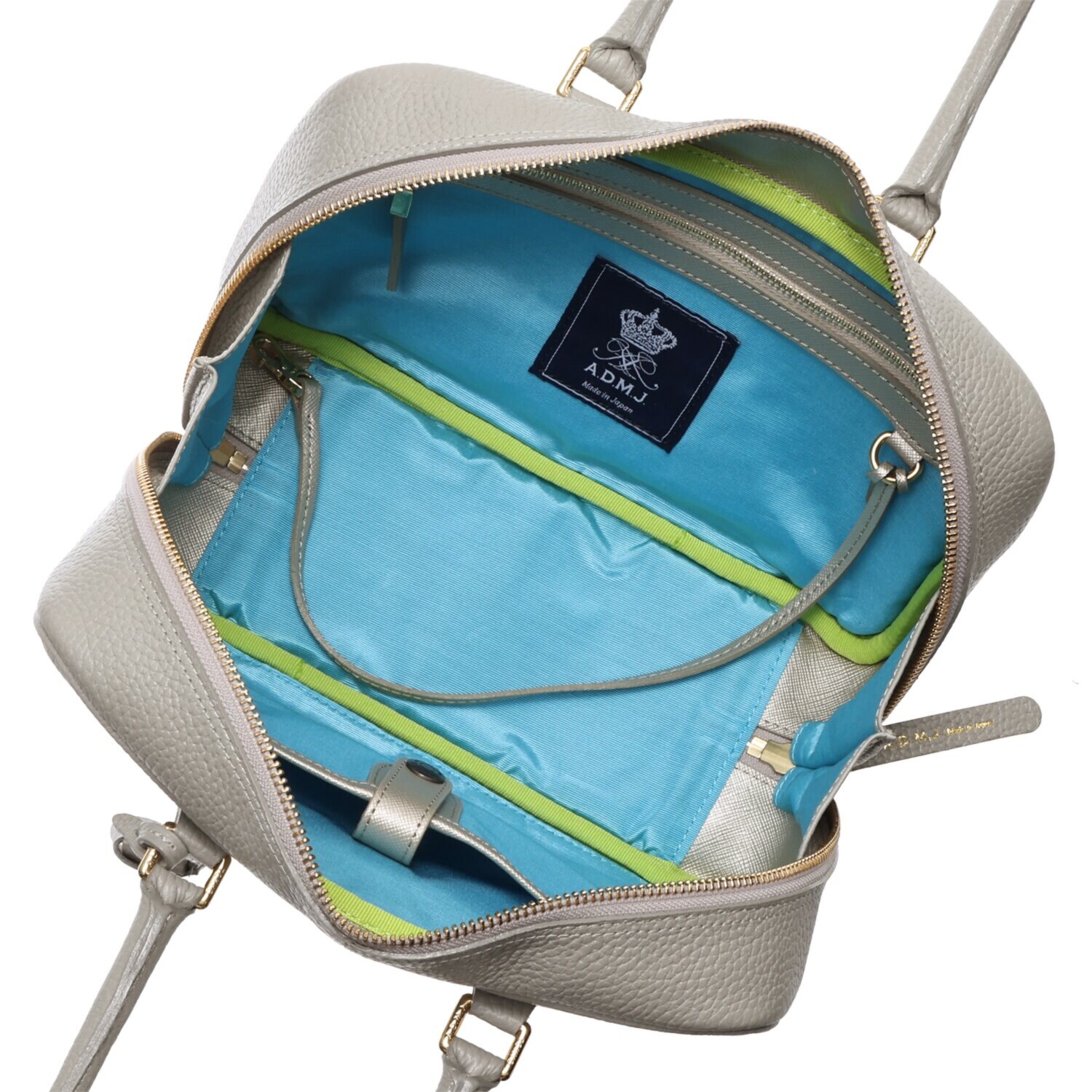 エーディーエムジェイ 牛革シュリンク型押し ＴＨＥ　ＢＥＥ ショルダーボストンバッグ