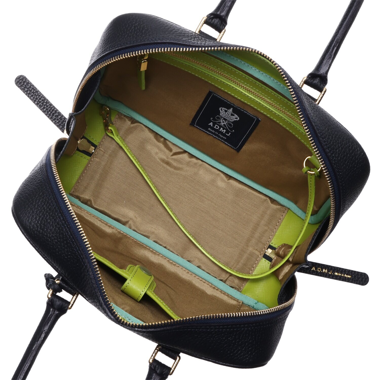 エーディーエムジェイ 牛革シュリンク型押し ＴＨＥ　ＢＥＥ ショルダーボストンバッグ