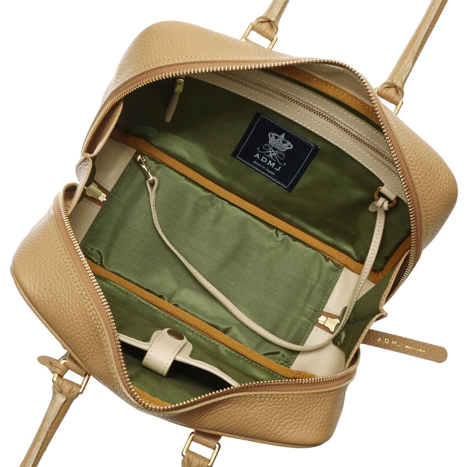 エーディーエムジェイ 牛革シュリンク型押し ＴＨＥ　ＢＥＥ ショルダーボストンバッグ