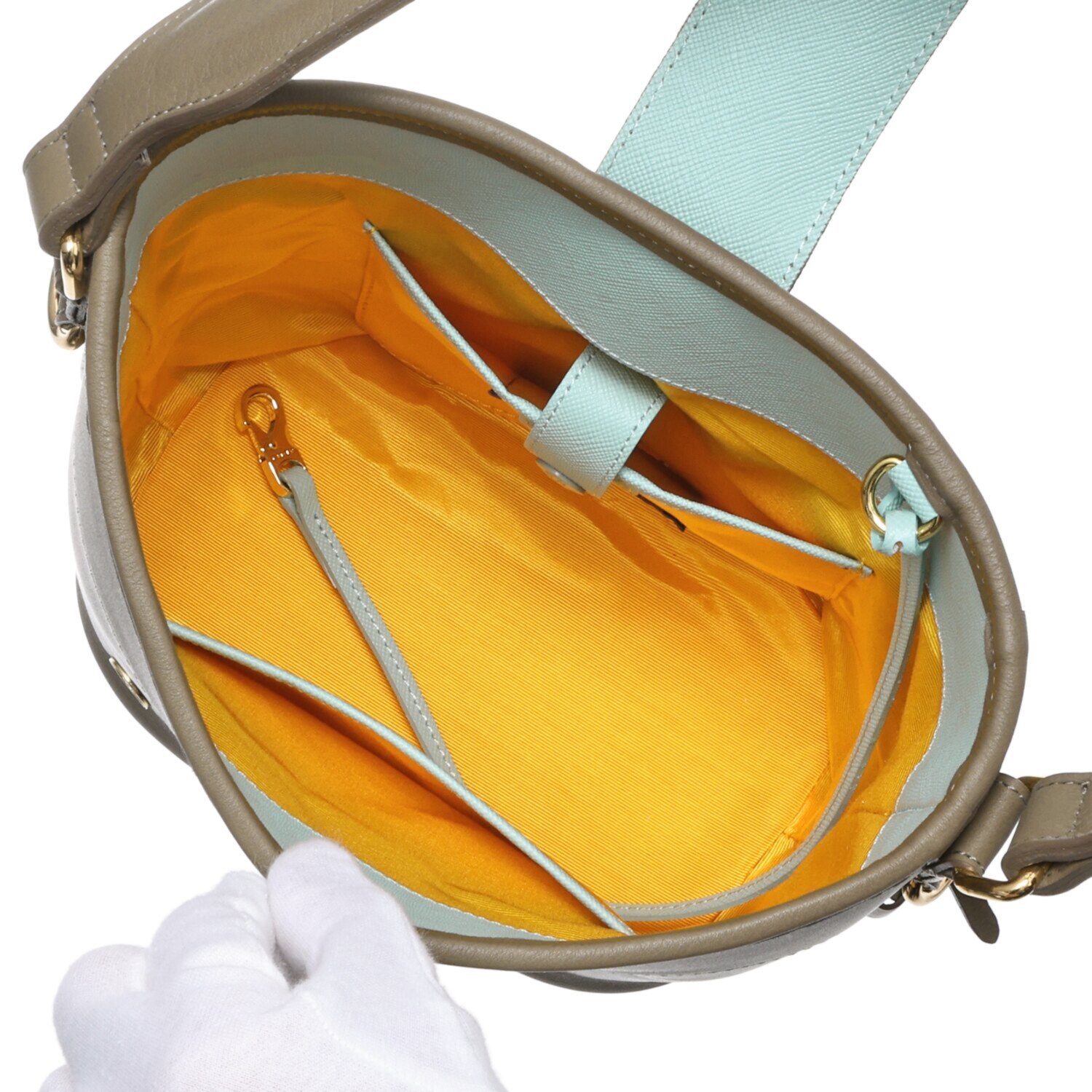 エーディーエムジェイ スパニッシュレザー アールデコ バケットバッグ