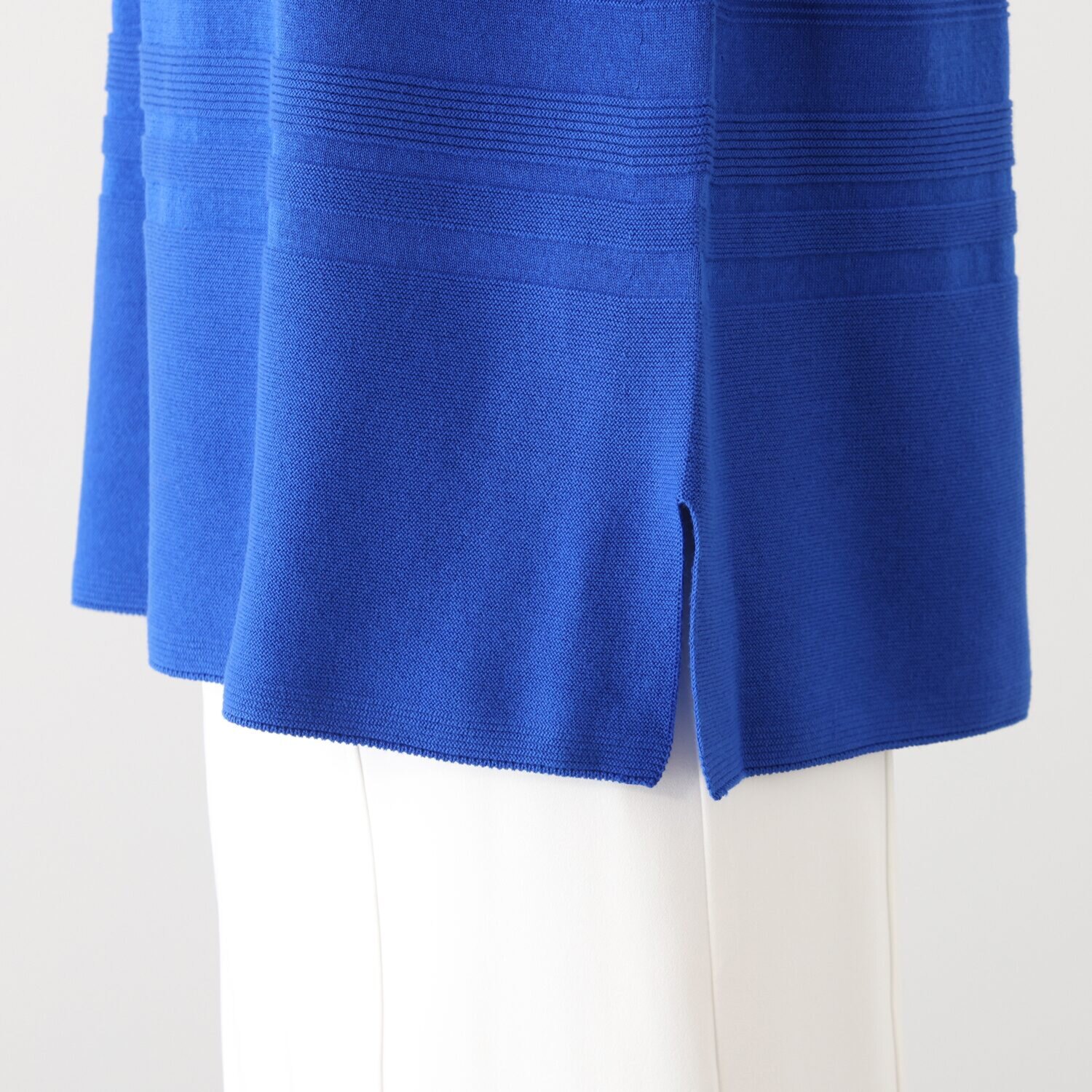 アール　アンド　エム フェルガーナ 日本製　立体編 ウズベキスタン産コットン 地柄ボーダー チュニックプルオーバー