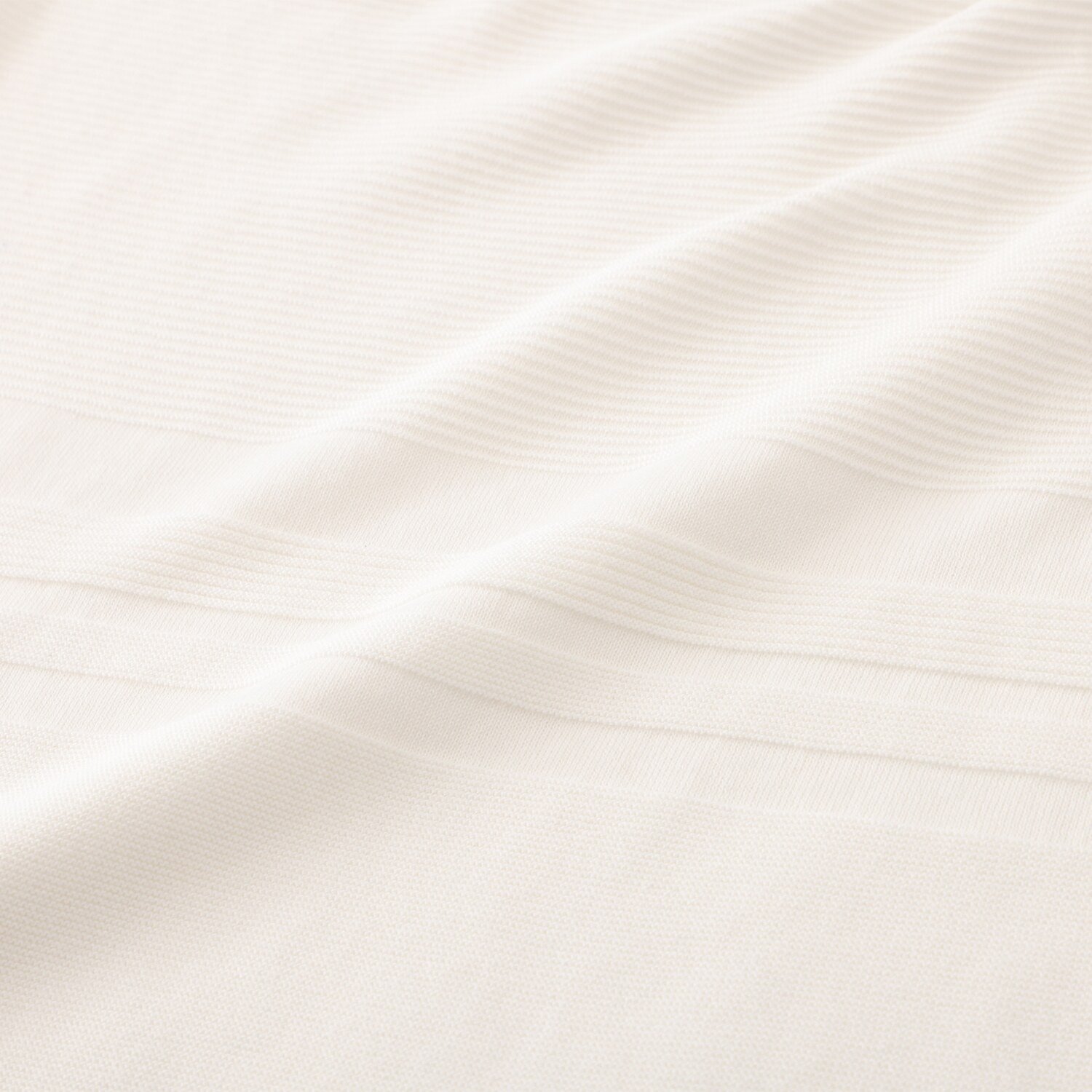 アール　アンド　エム フェルガーナ 日本製　立体編 ウズベキスタン産コットン 地柄ボーダー チュニックプルオーバー