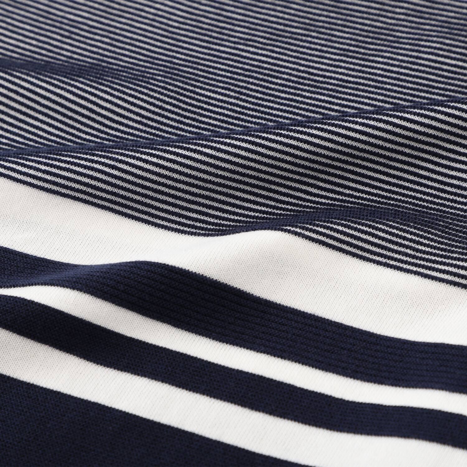 アール　アンド　エム フェルガーナ 日本製　立体編 ウズベキスタン産コットン 地柄ボーダー チュニックプルオーバー