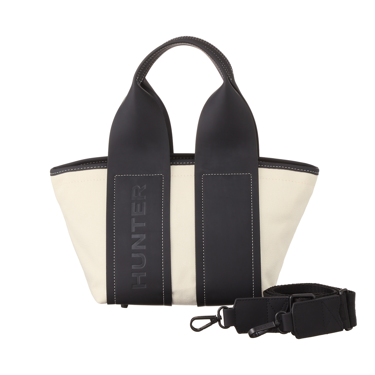 ハンター はっ水 ステッチアクセント コットンキャンバス ２ウェイミニトートバッグ