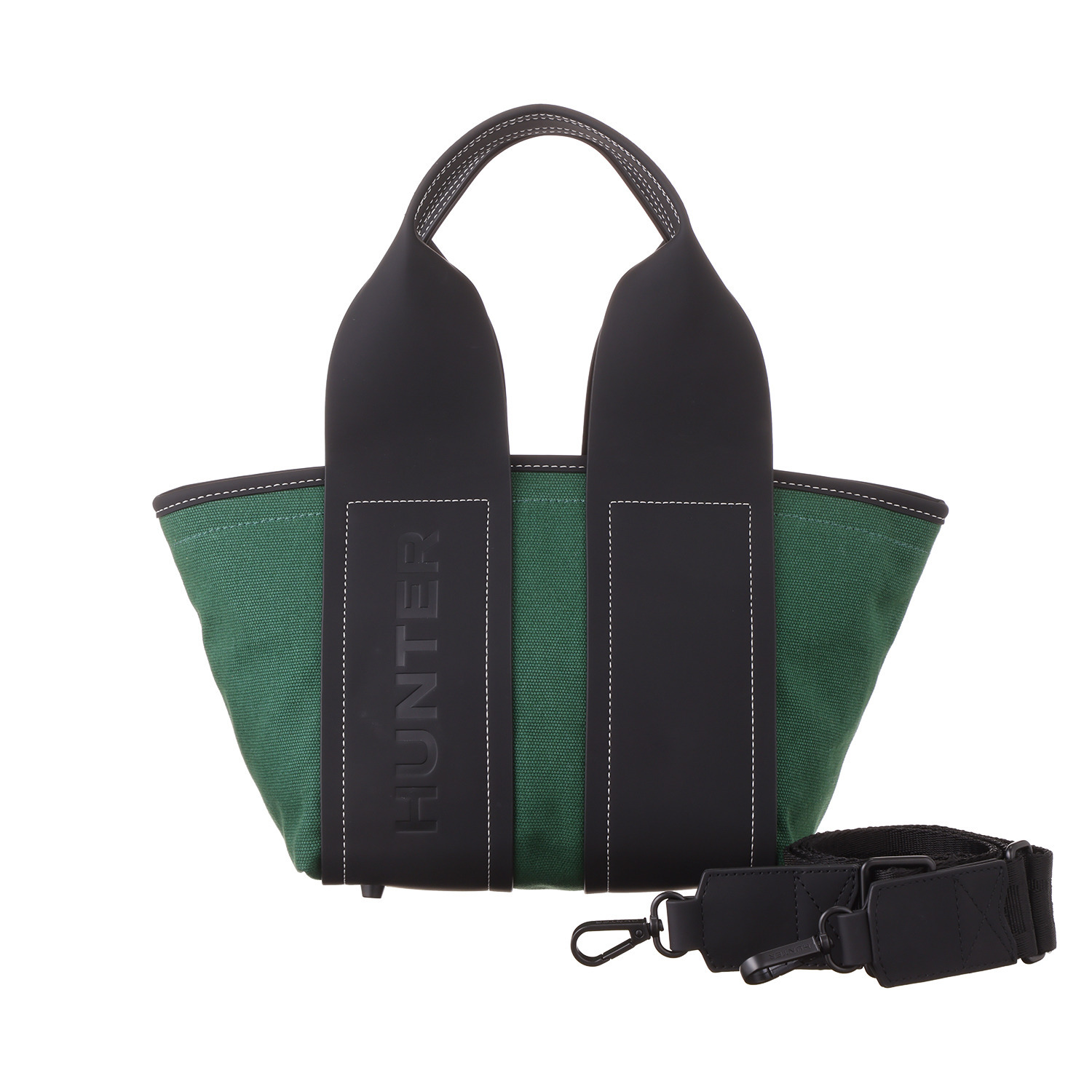 ハンター はっ水 ステッチアクセント コットンキャンバス ２ウェイミニトートバッグ