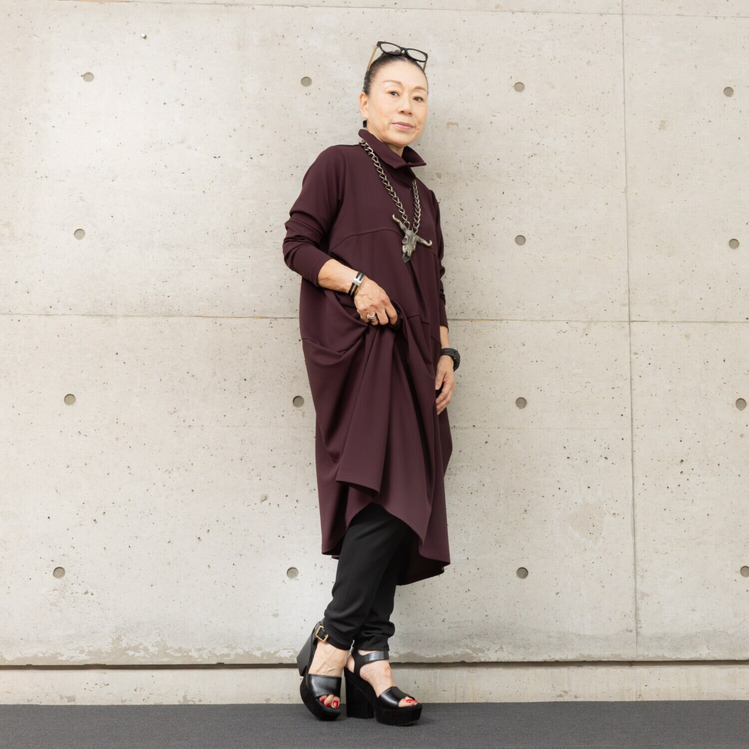 ヒロコ　デシネール 指１本のゆとり マチ付きソフトリブ １２分丈 レギンスパンツ