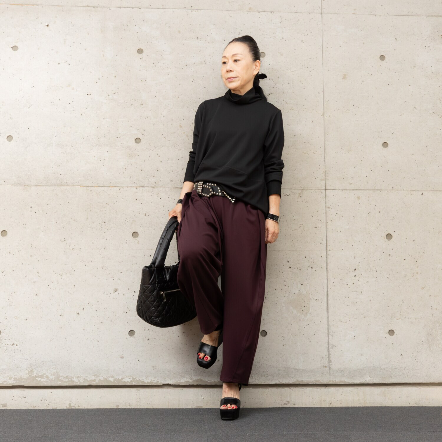 ヒロコ　デシネール ちょこっとモード ソフトバレルシルエット パンツ