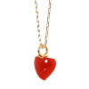 香瑚 １８Ｋ 高知県産血赤珊瑚 ハートモティーフ ネックレス