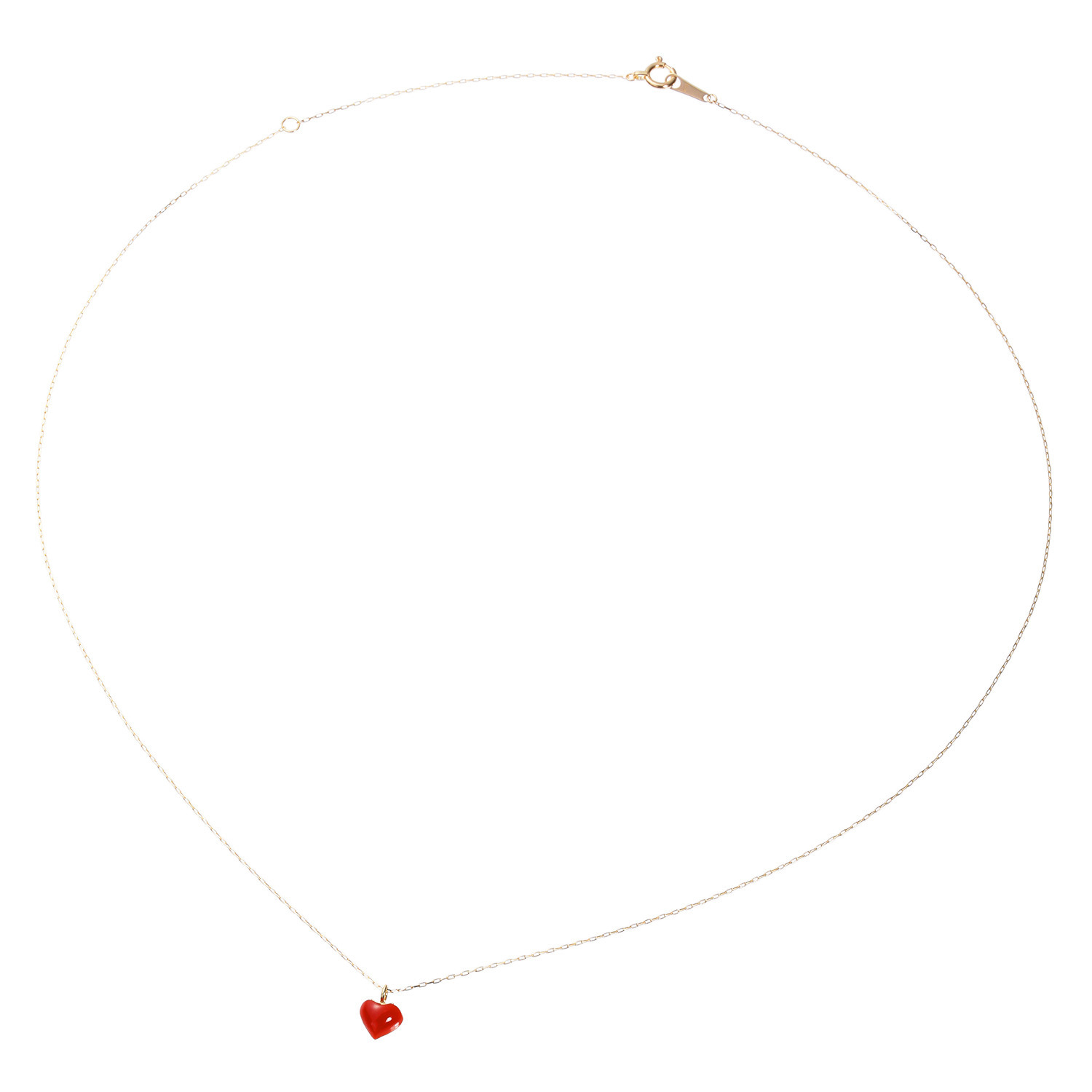 香瑚 １８Ｋ 高知県産血赤珊瑚 ハートモティーフ ネックレス