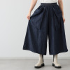 ベルデニム ウォッシュ加工入り ワイドシルエット デザインデニムパンツ