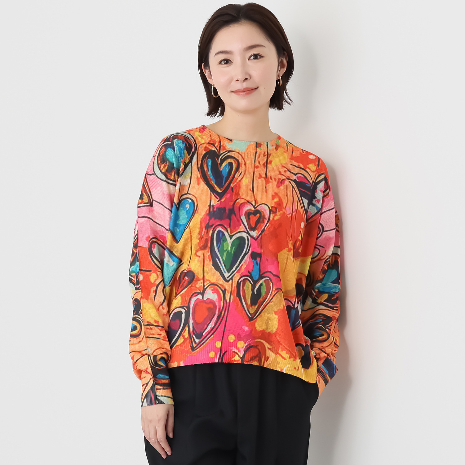 コイビトミサキ 総柄プリント ニットプルオーバー