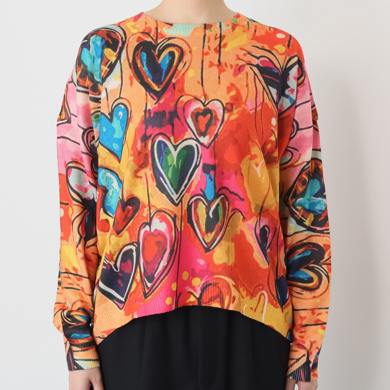 コイビトミサキ 総柄プリント ニットプルオーバー