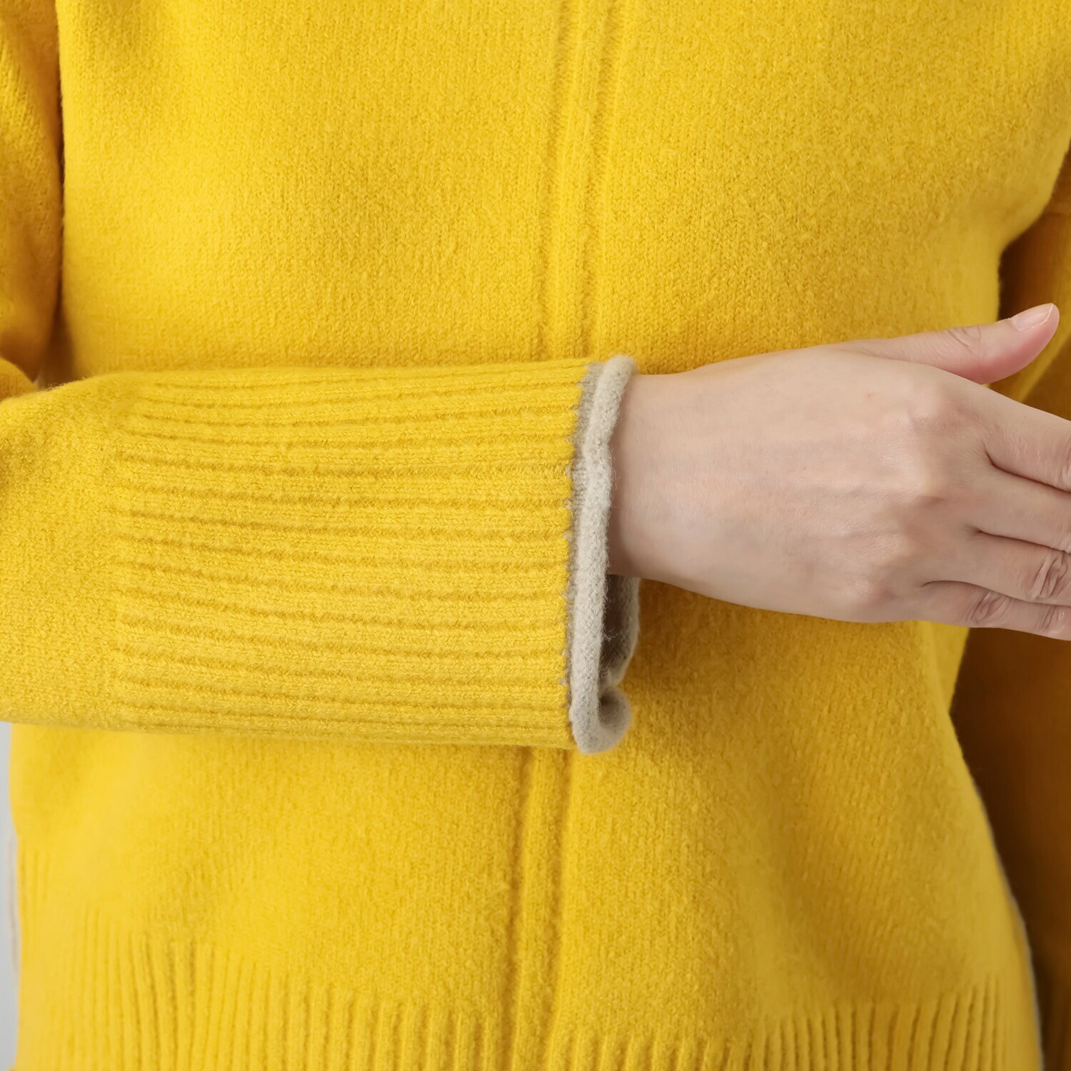 コイビトミサキ 配色ライン ハイネック ニットプルオーバー