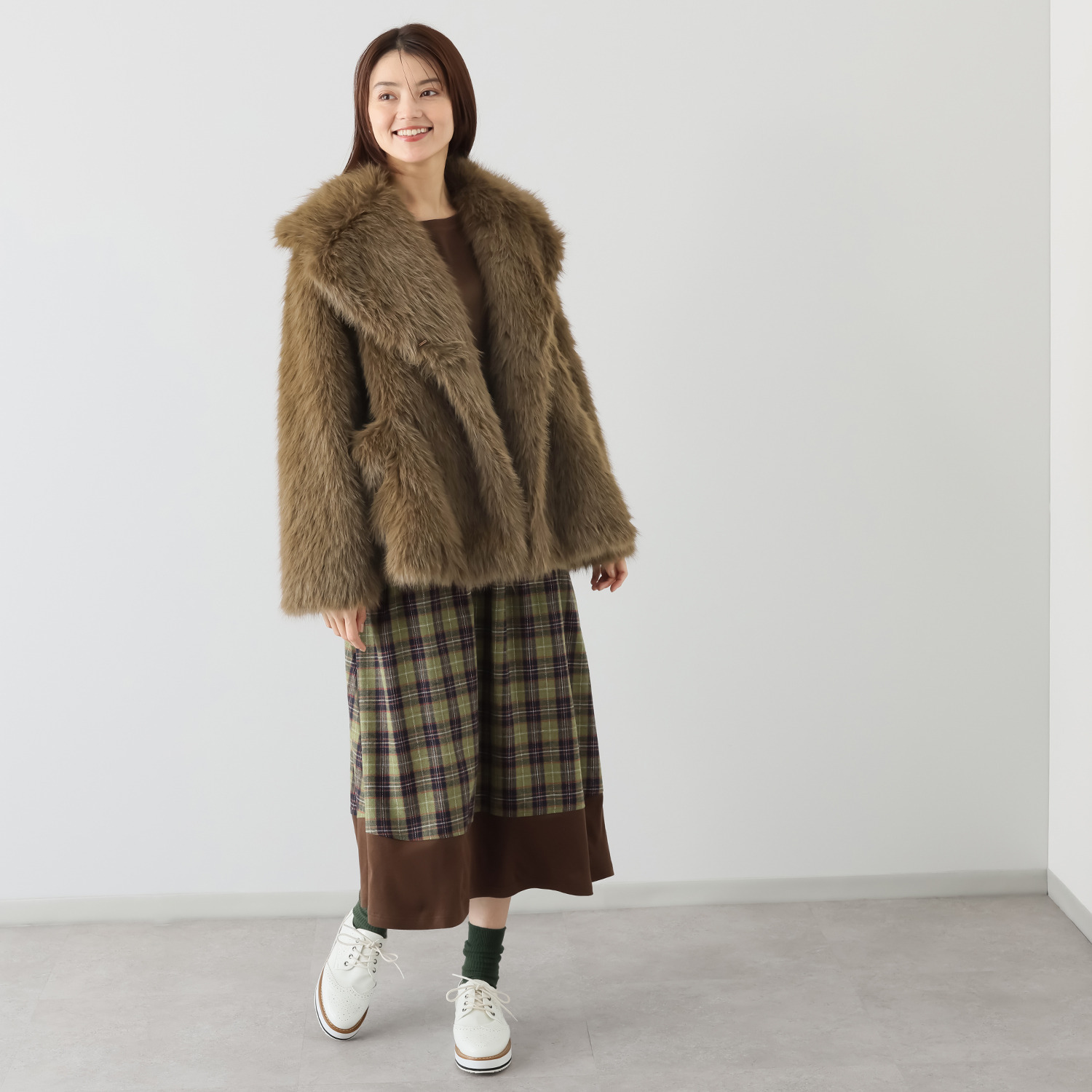 ハヤマ　ブリーズ フェイクファー ショートコート