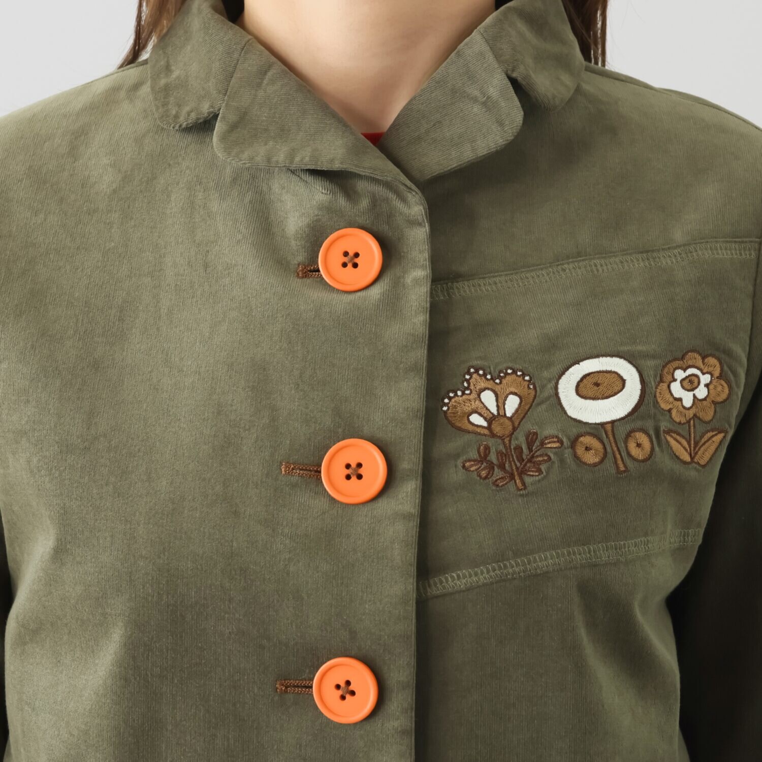 ハヤマ　ブリーズ 微塵コール天 刺しゅう入りジャケット