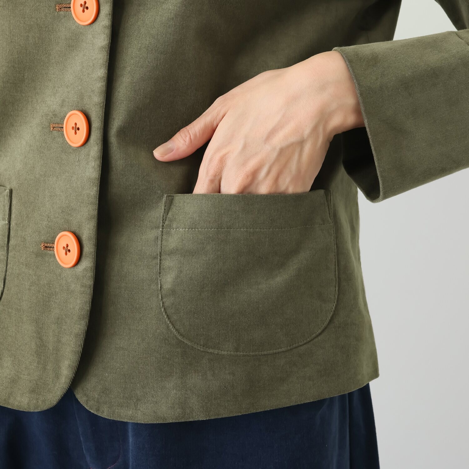 ハヤマ　ブリーズ 微塵コール天 刺しゅう入りジャケット